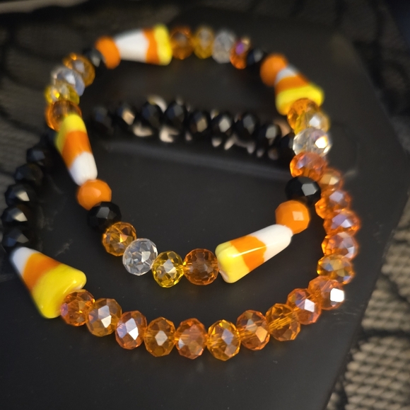 Glass Crystals/Beads Candy Corn Bracelets set of 2! - Picture 10 of 14